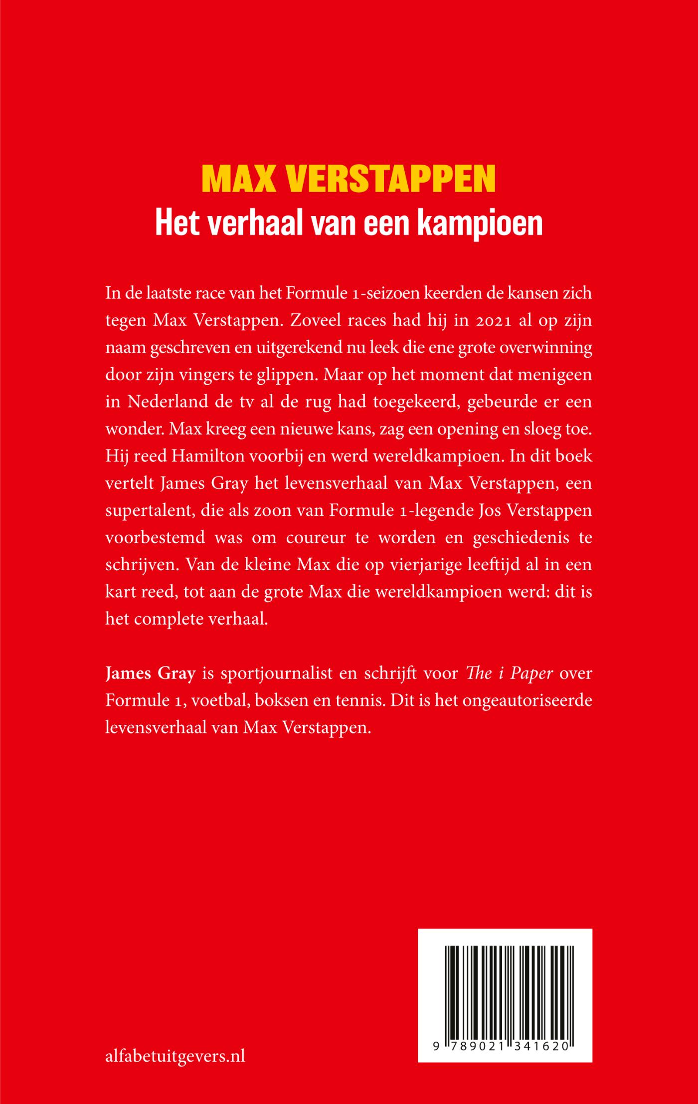 Achterkant van Max Verstappen