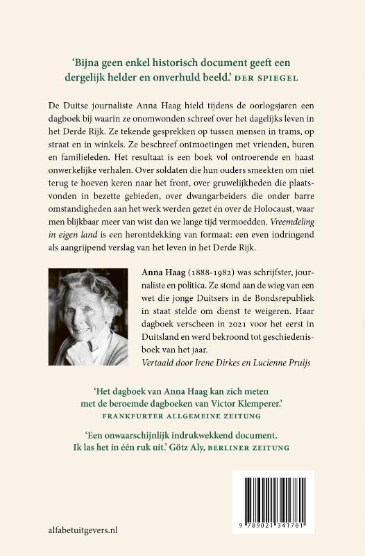 Achterkant van Vreemdeling in eigen land