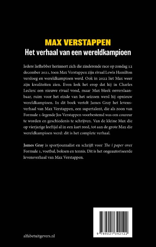 Achterkant van Max Verstappen