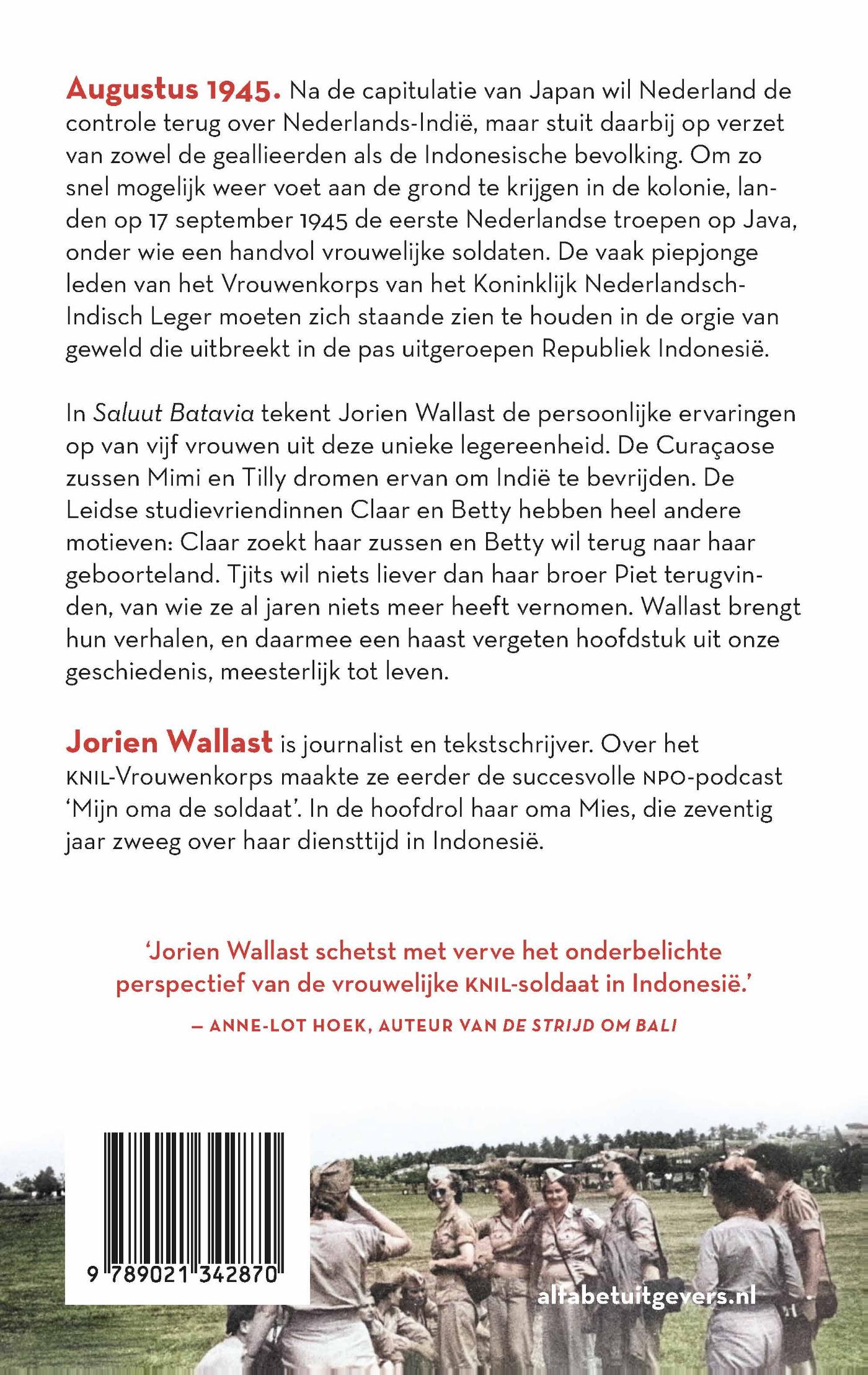 Achterkant van Saluut Batavia