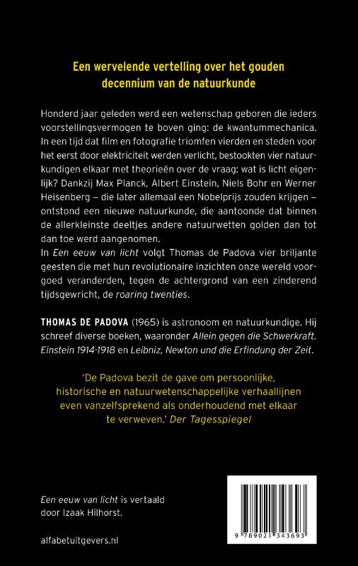 Achterkant van Een eeuw van licht