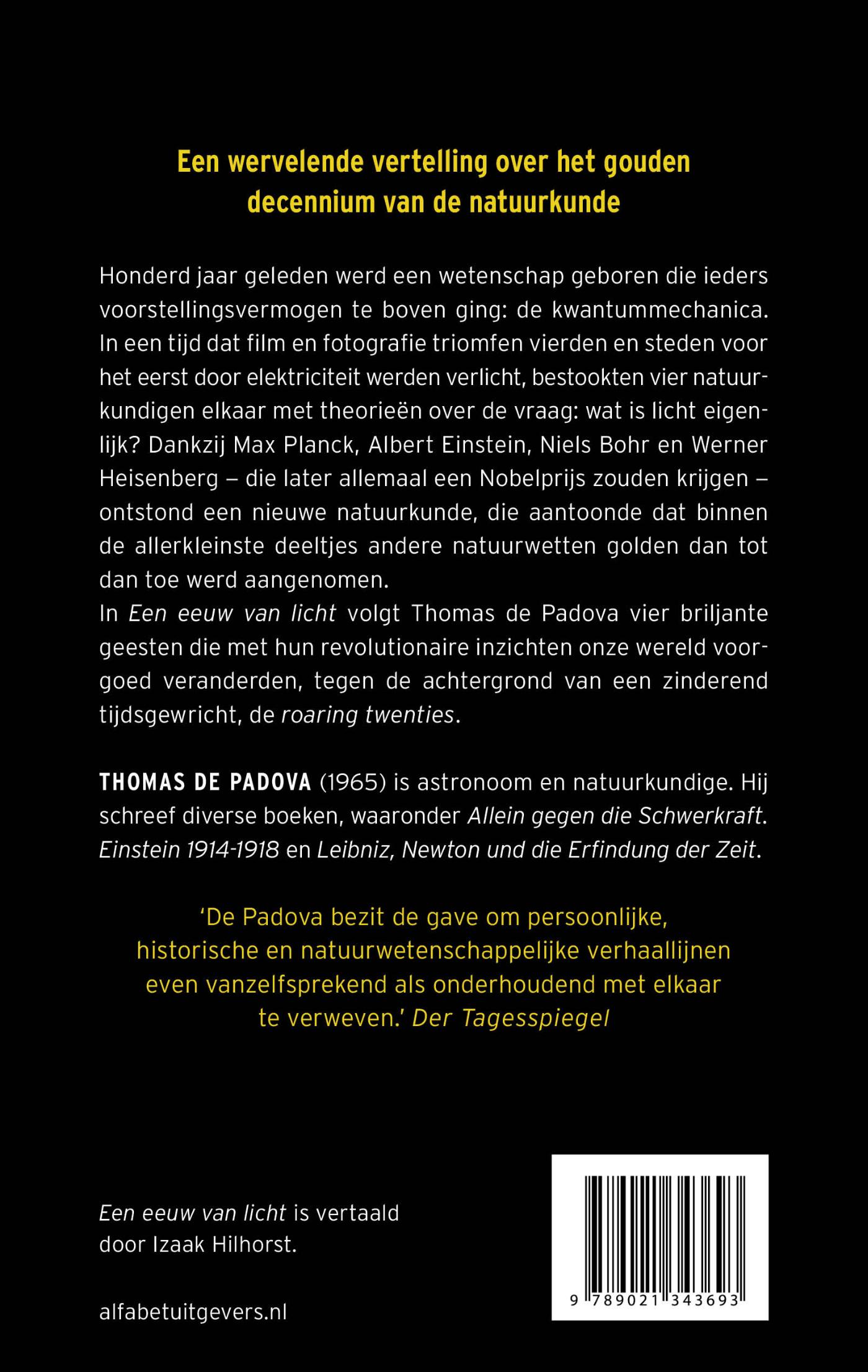 Achterkant van Een eeuw van licht