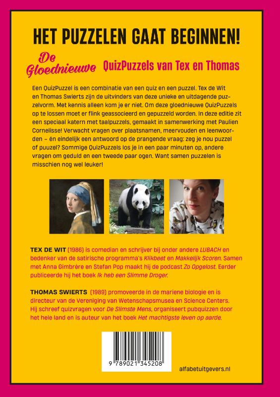 Achterkant van De gloednieuwe QuizPuzzels