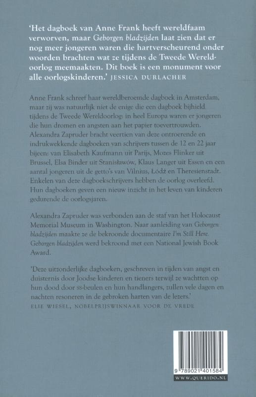 Achterkant van Geborgen bladzijden