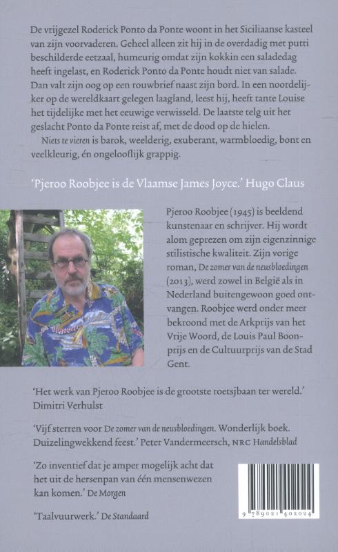 Achterkant van Niets te vieren