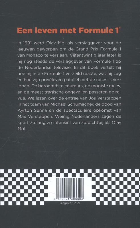 Achterkant van Een leven met Formule 1
