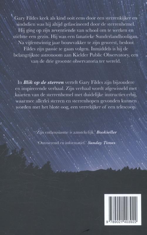 Achterkant van Blik op de sterren