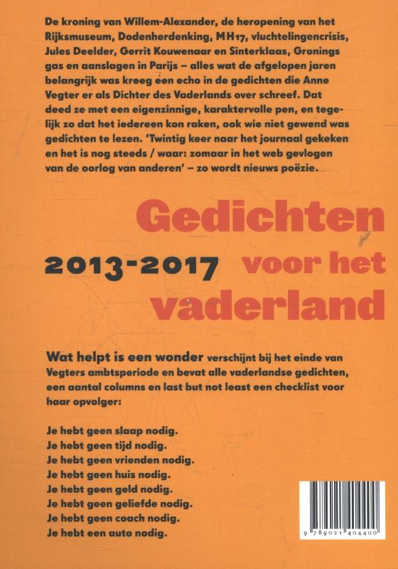 Achterkant van Wat helpt is een wonder