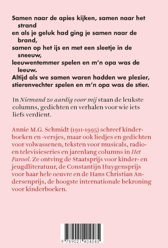 Achterkant van Niemand zo aardig voor mij