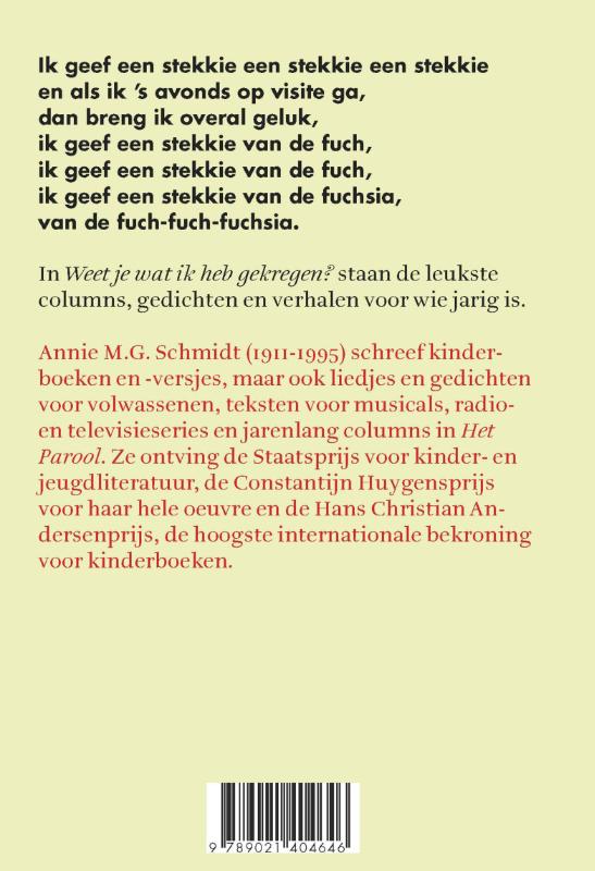 Achterkant van Weet je wat ik heb gekregen?