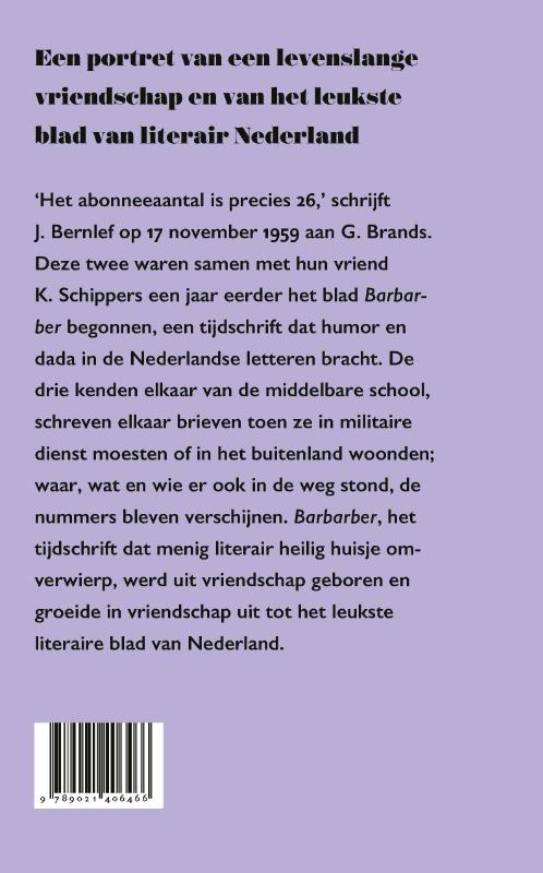 Achterkant van De jongens van Barbarber