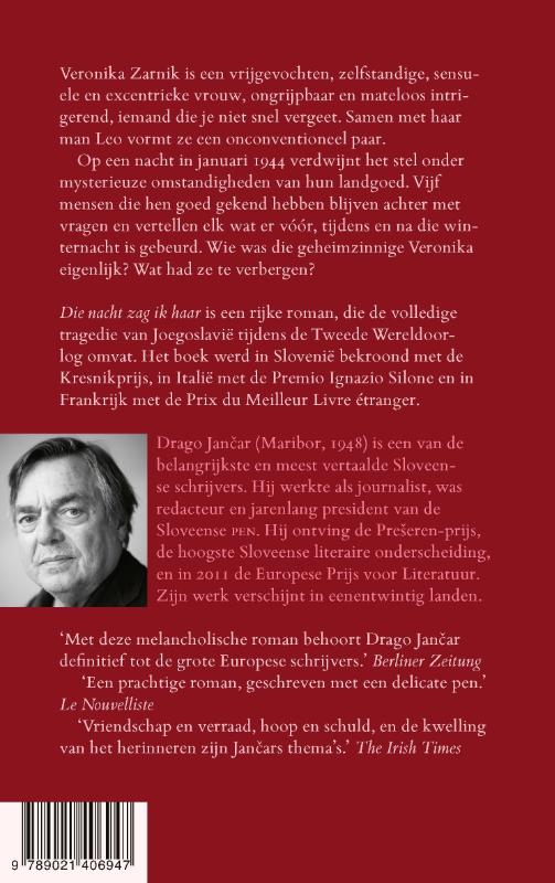 Achterkant van Die nacht zag ik haar