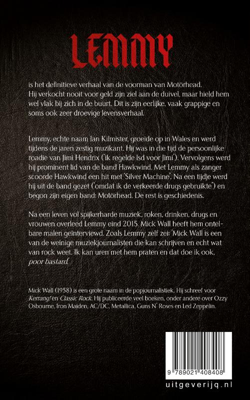 Achterkant van Lemmy