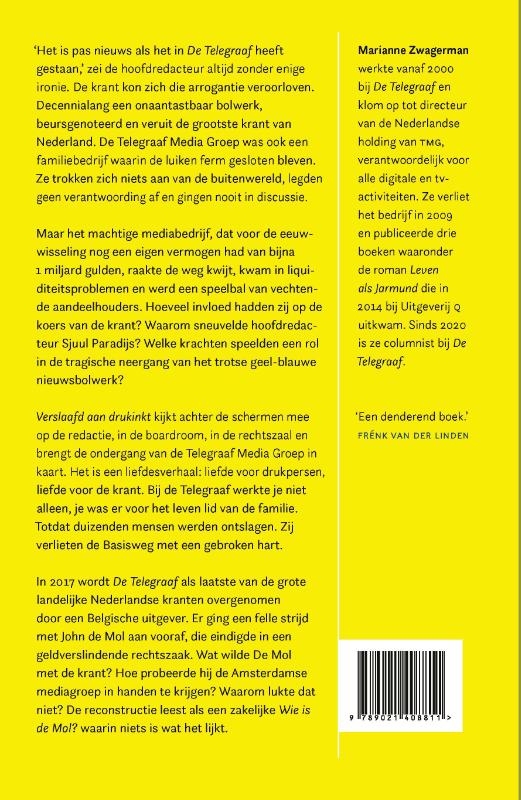 Achterkant van Verslaafd aan drukinkt