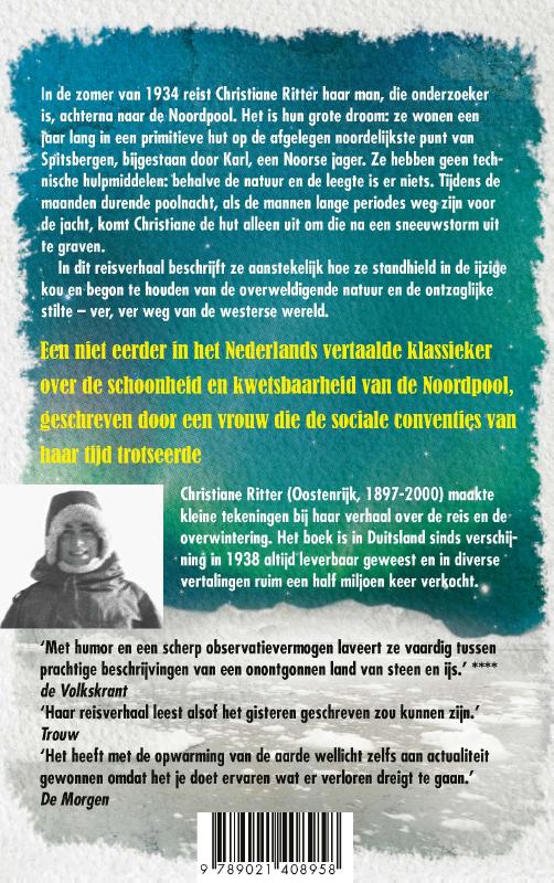 Achterkant van Een vrouw in de poolnacht