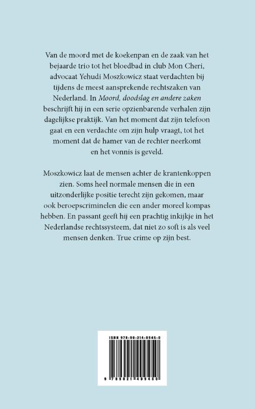Achterkant van Moord, doodslag en andere zaken