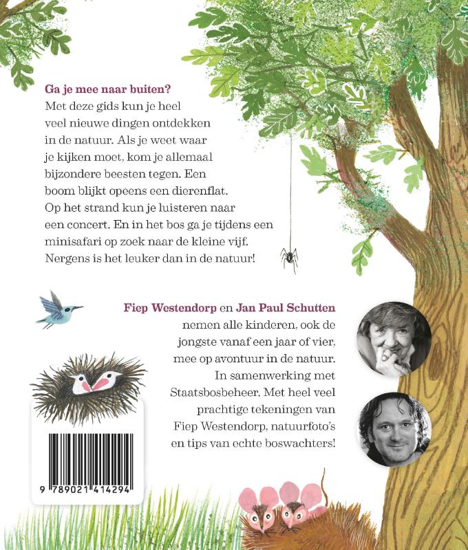 Achterkant van Fiep in de natuur