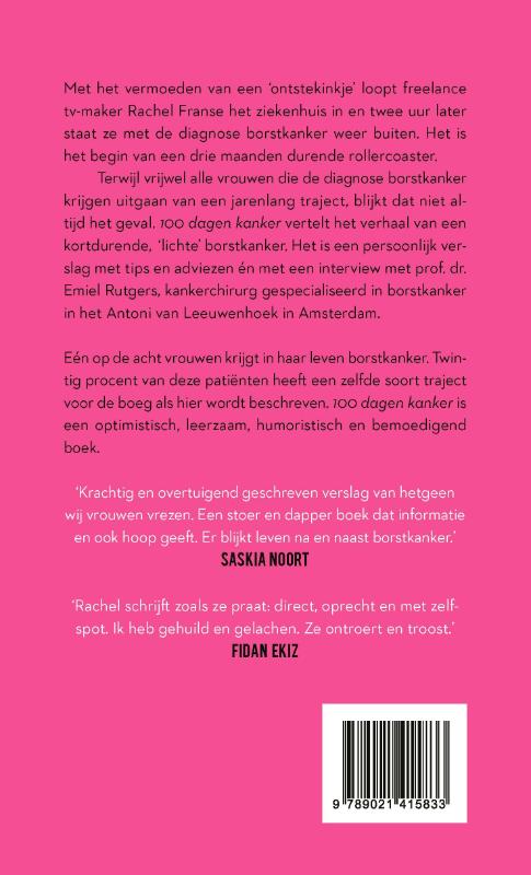 Achterkant van 100 dagen kanker