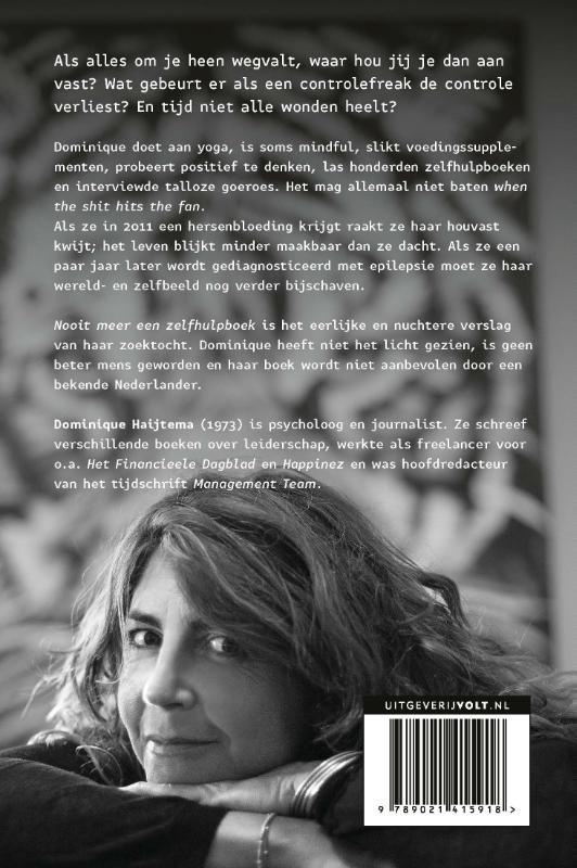 Achterkant van Nooit meer een zelfhulpboek