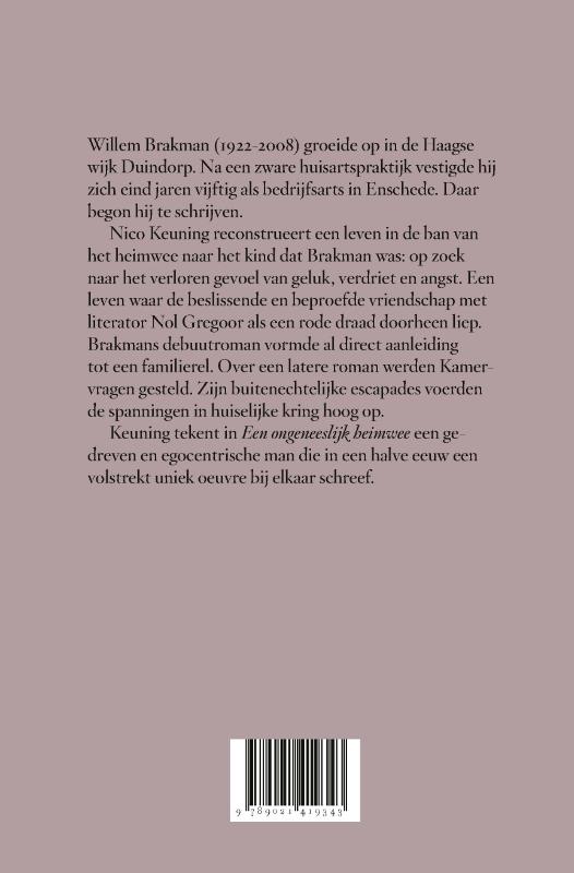 Achterkant van Een ongeneeslijk heimwee