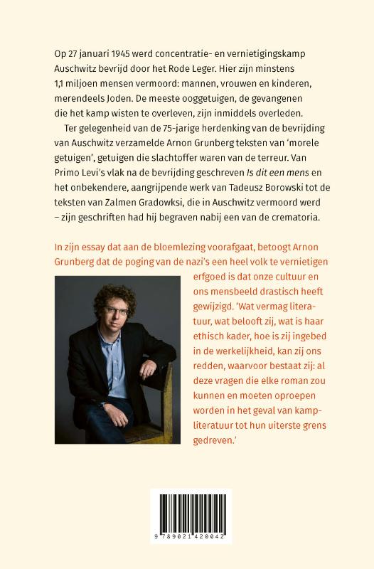 Achterkant van Bij ons in Auschwitz