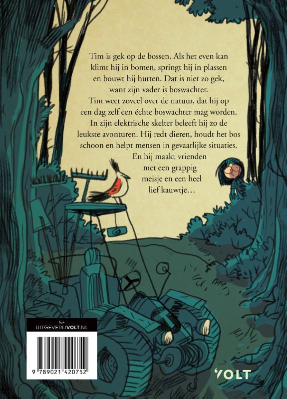 Achterkant van Tim de kleine boswachter