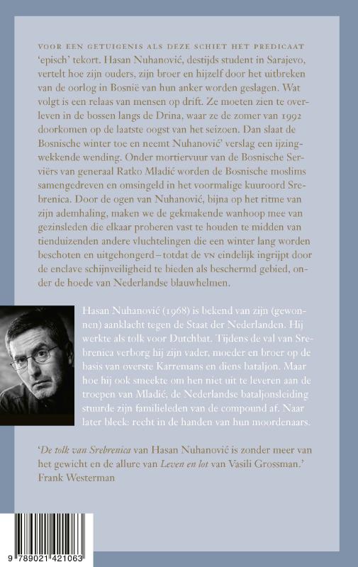 Achterkant van De tolk van Srebrenica