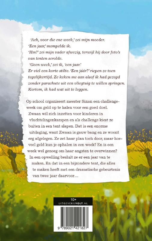 Achterkant van Mijn jaar in een tent