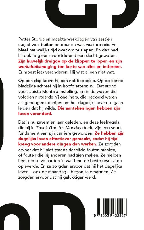 Achterkant van Thank God it's Monday!