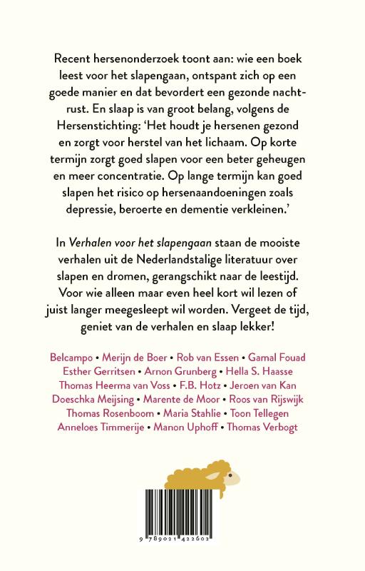 Achterkant van Verhalen voor het slapengaan