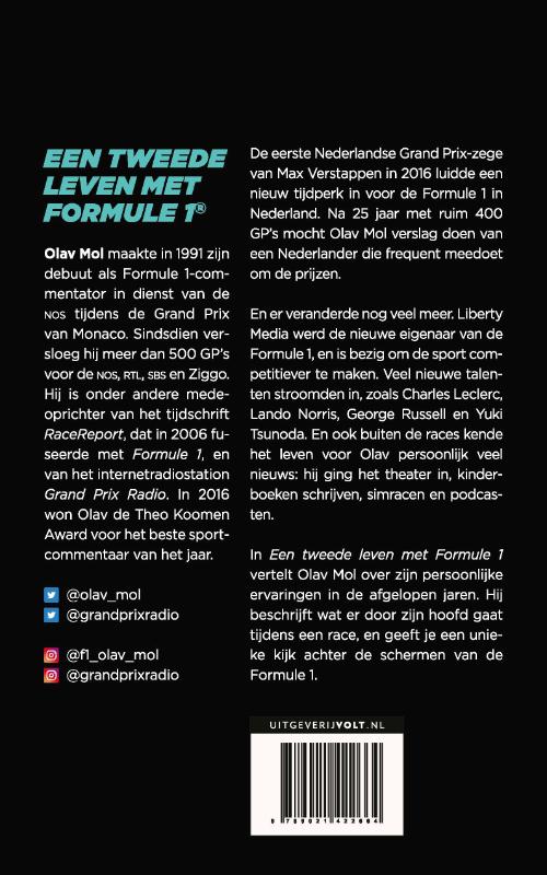Achterkant van Een tweede leven met Formule 1