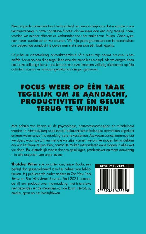Achterkant van Monotasking