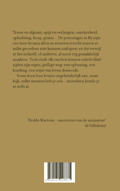 Achterkant van Bij wijze van leven