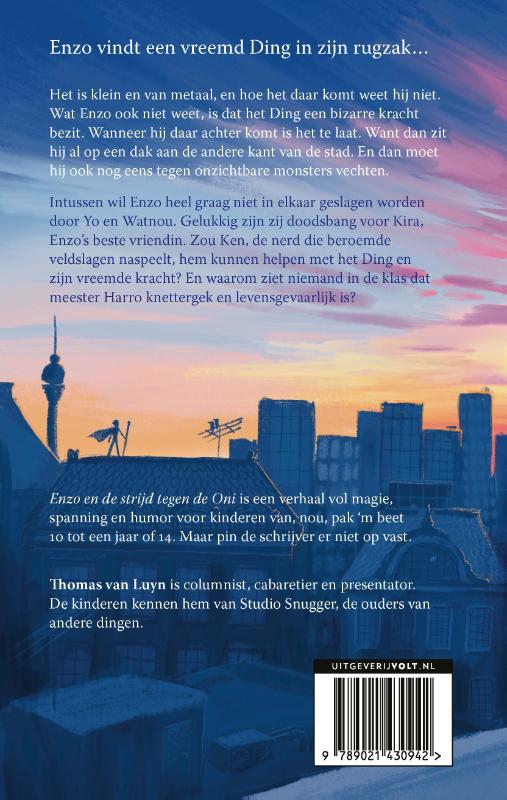 Achterkant van Enzo en de strijd tegen de Oni