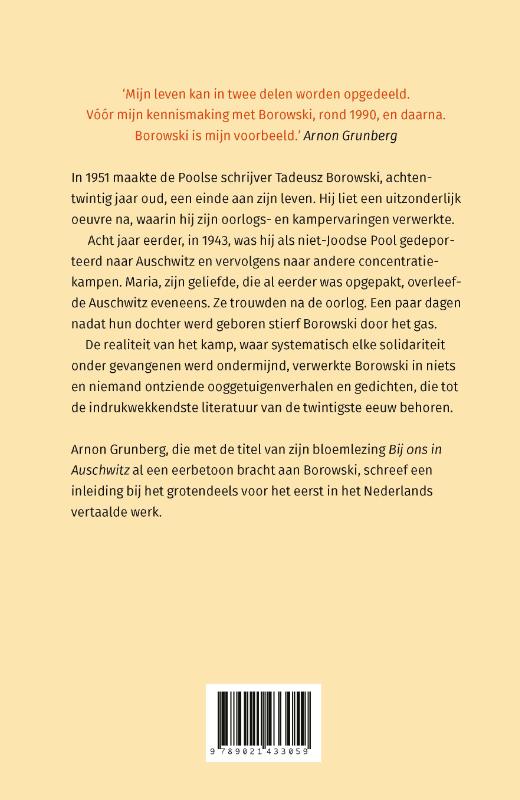 Achterkant van Hierheen naar het gas, dames en heren