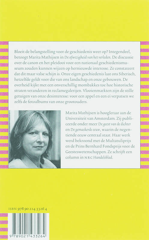Achterkant van De afwezigheid van het verleden