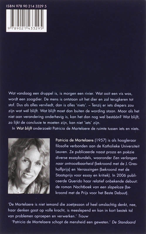 Achterkant van Wat blijft
