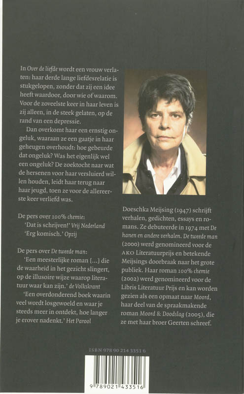 Achterkant van Over de liefde