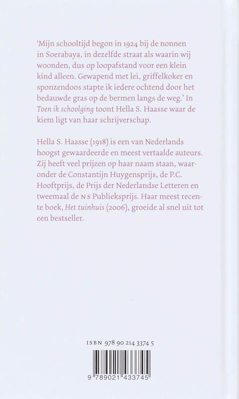 Achterkant van Toen ik schoolging
