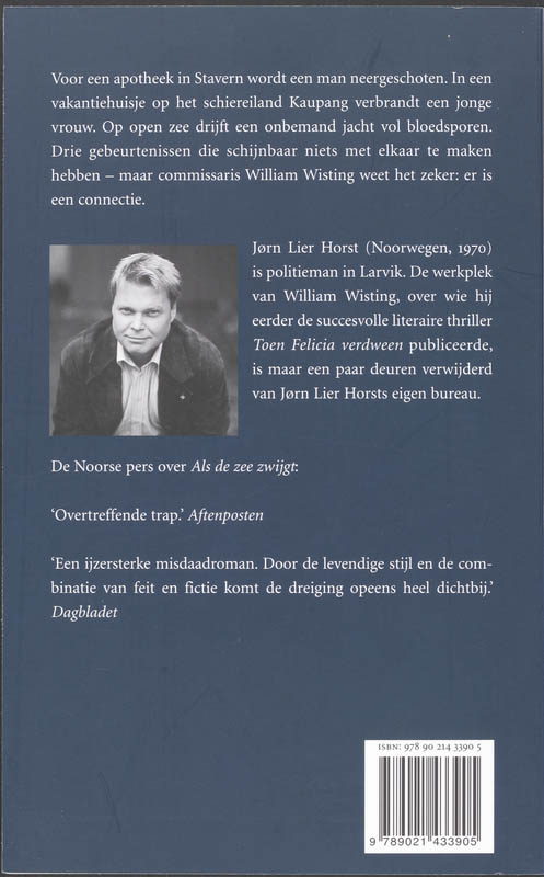 Achterkant van Als de zee zwijgt