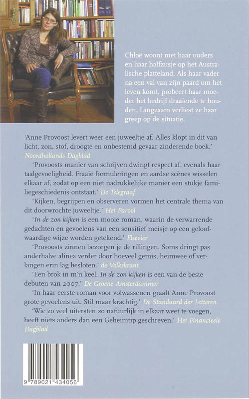 Achterkant van In de zon kijken