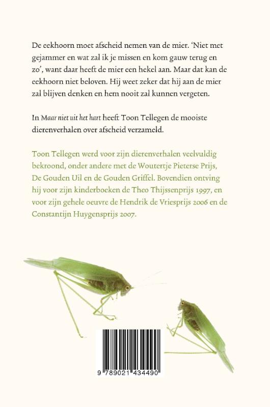 Achterkant van Maar niet uit het hart