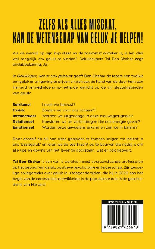 Achterkant van Gelukkiger, wat er ook gebeurt