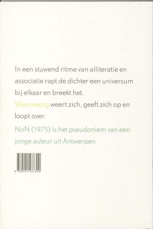 Achterkant van Waanwezig