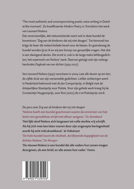 Achterkant van Zeg aan de kinderen dat wij niet deugen