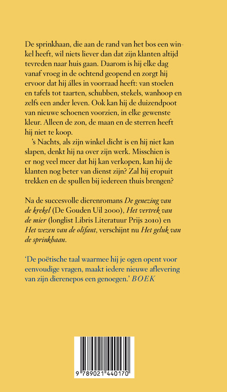 Achterkant van Het geluk van de sprinkhaan
