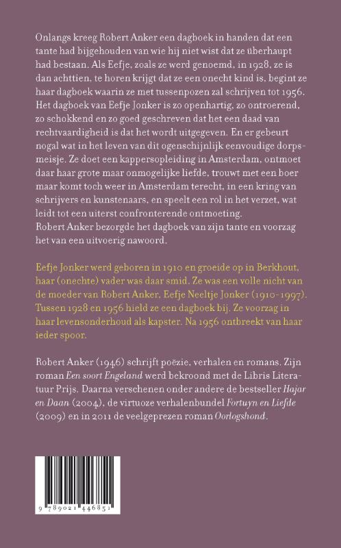 Achterkant van Het dagboek van Eefje Jonker