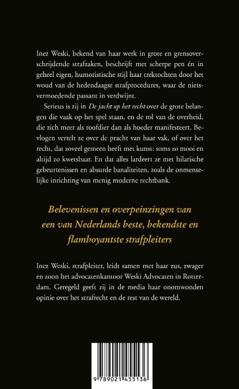 Achterkant van De jacht op het recht