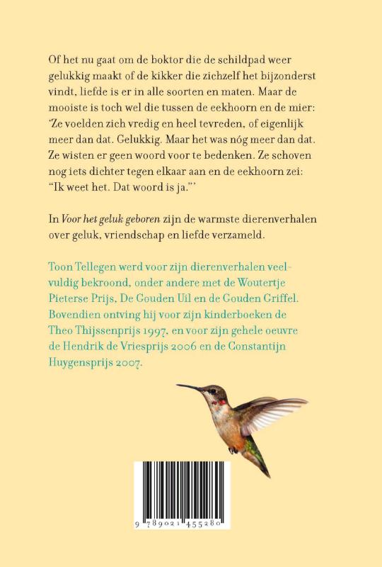 Achterkant van Voor het geluk geboren