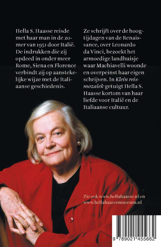Achterkant van Klein reismozaïek